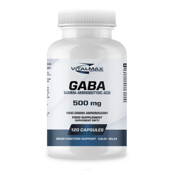 GABA Kwas gamma-aminomasłowy 500 mg 120 kapsułek